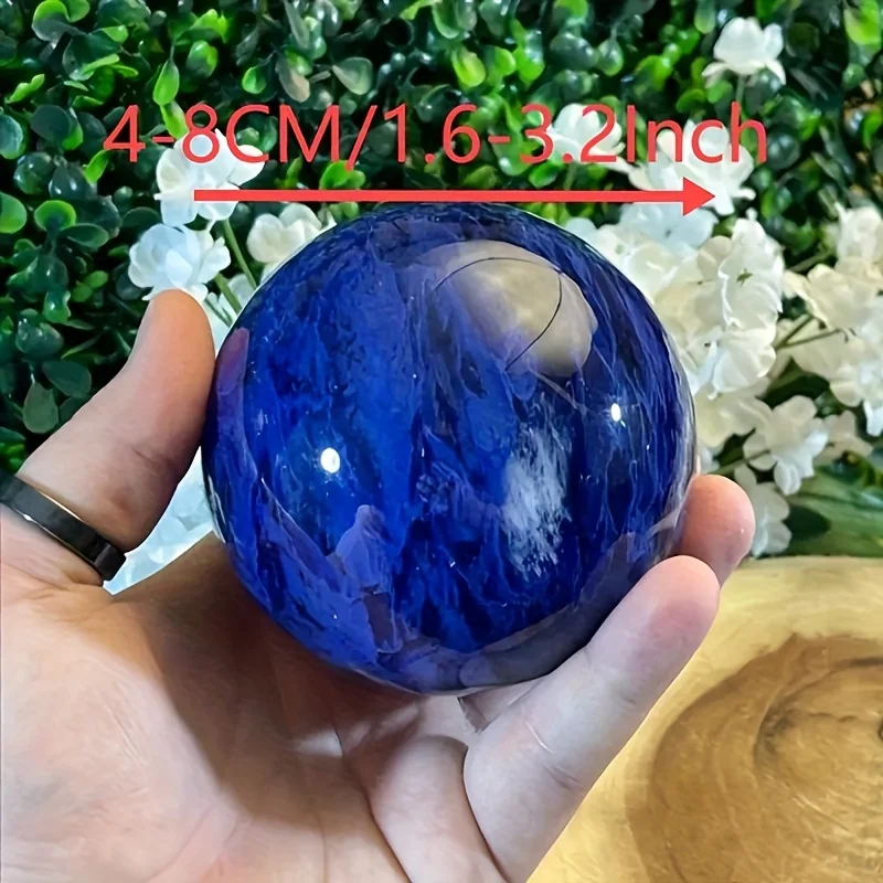 [Bohemian Crystal Ball] Vibrant Red Unique 1pc Polished Crystal Quartz Ball - Blue Smelting Sphere