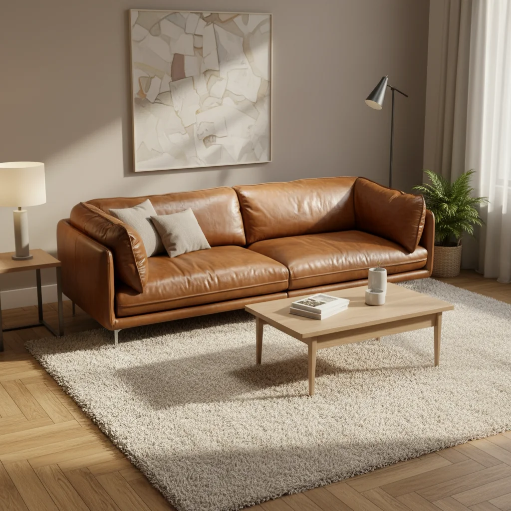 

#Italian Modular Square Sectional Sofa Set Genuine Leather Modern Design Cushion Back Metal Legs For Hotel & Living Room