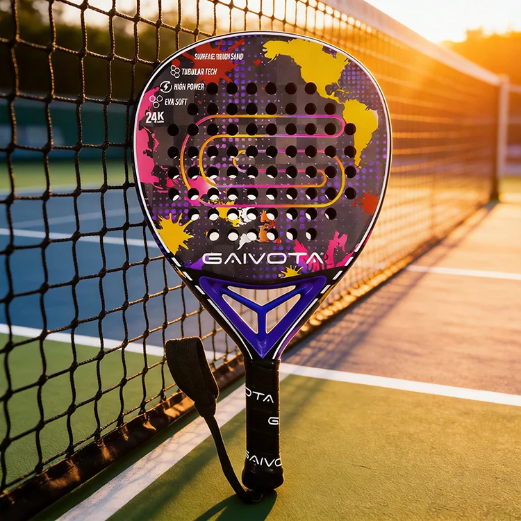 

Top grade Carbon fiber material 24K padel racket, custom printable logo 3D surface, strong striking power bulk wholesale sports