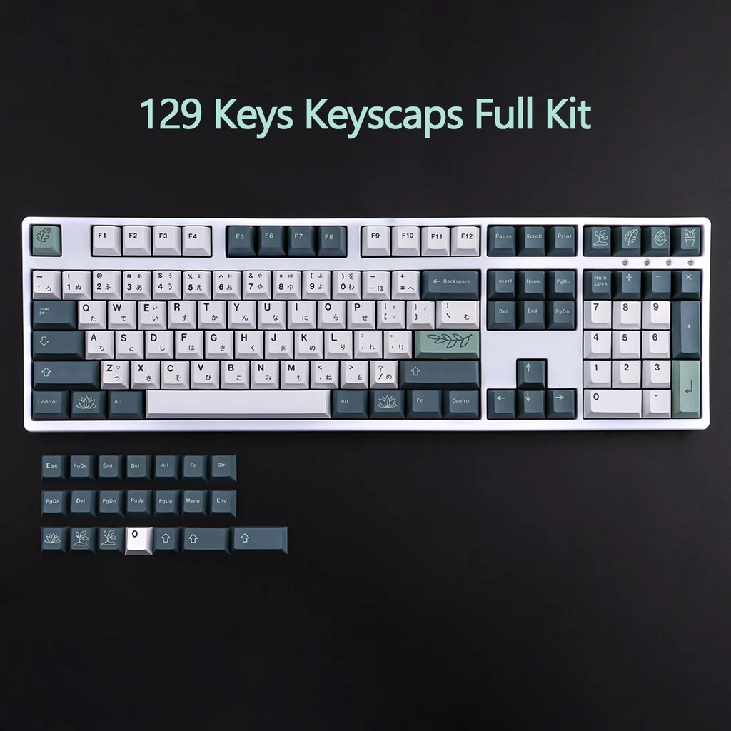 GMK Botanical Garden PBT Keycaps, 129  Dye-Sublimation Cherry Profile Keycaps ​for Cherry MX Mechanical Keyboard