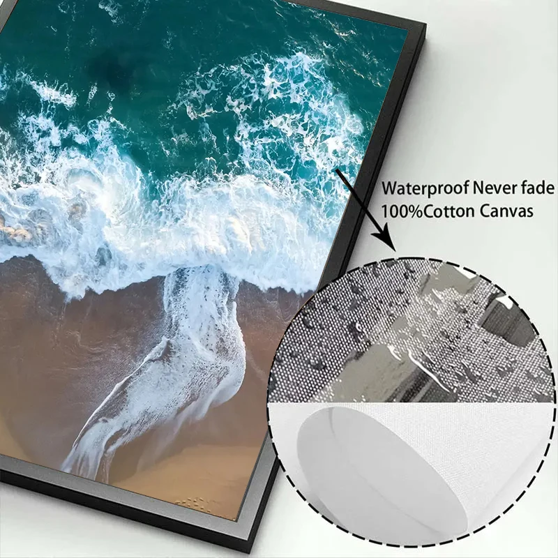 الشمال الحديثة منعش المناظر البحرية شاطئ المحيط موجات المشارك قماش اللوحة طباعة جدار صورة فنية لغرفة المعيشة ديكو بدون إطار #6