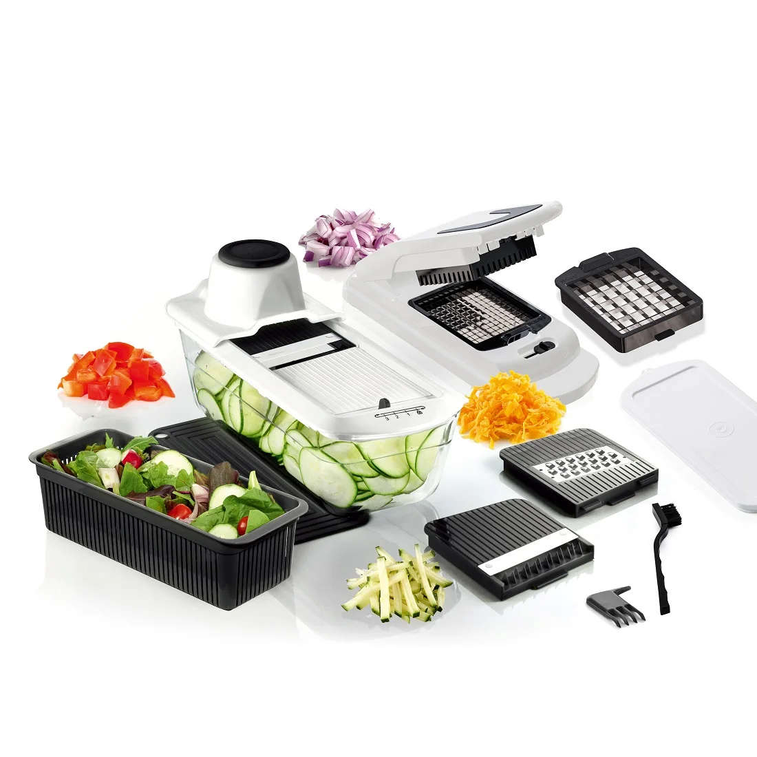 

Glass Container Vegetable Chopper Mandoline Slicer
