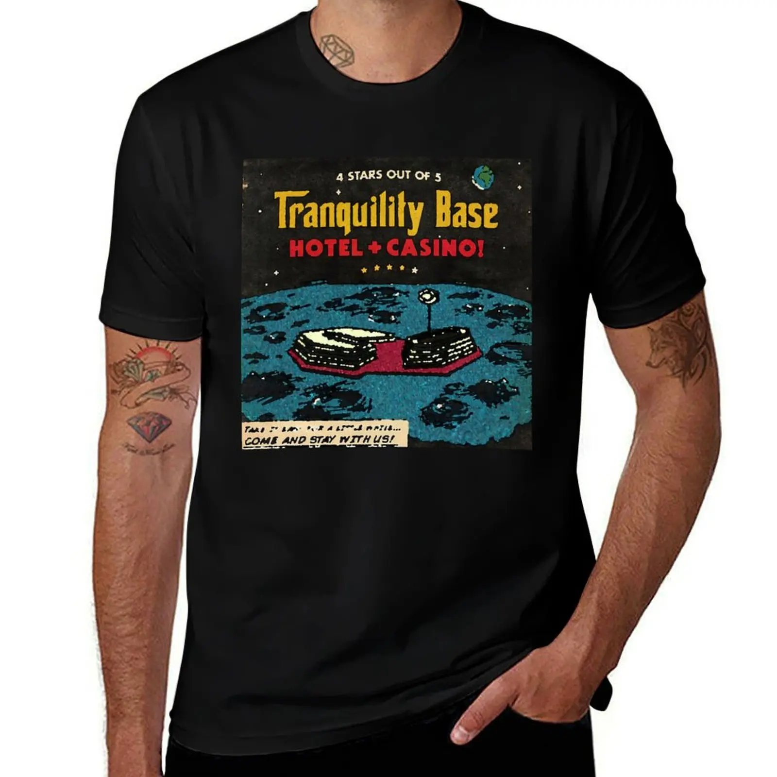 T-shirt Monkeys Tranquility Base, T-shirt confortable pour le travail pour hommes