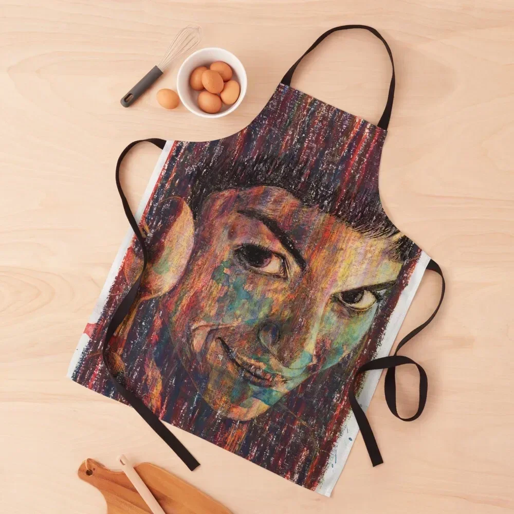 Amélie - Hand Drawn Oil and Ink Portrait Apron for home useful pieces kitchen clothes beauty master christmas Apron