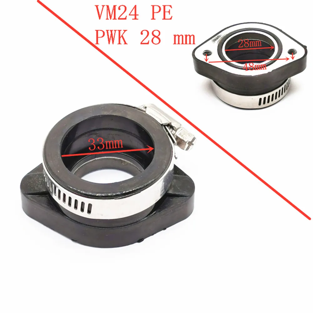 Dirt Bike Carburetor Rubber Mainfold Adapter Inlet Intake Flange Pipe For VM24 PWK 28mm For 110 125 140 150 160 cc Engine
