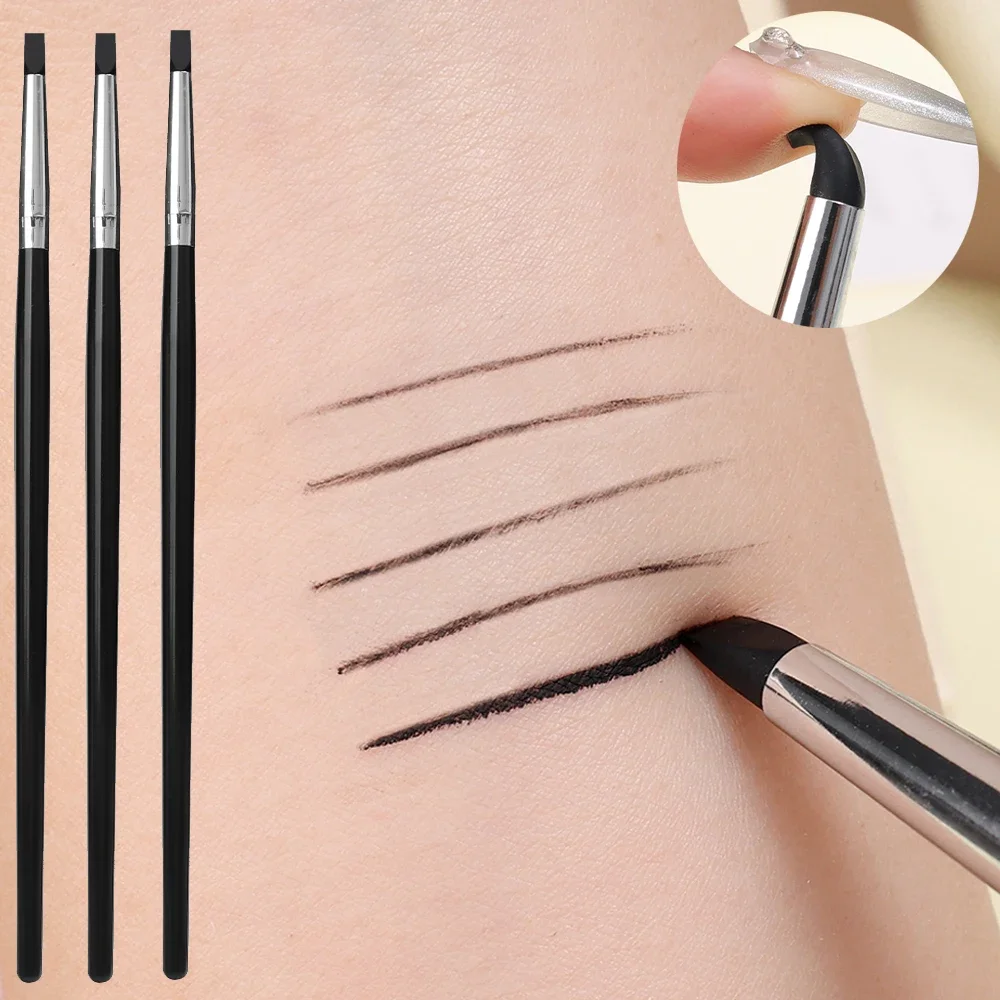 3pcs Silicone Eyeliner Brush Easy To Use Blade Eyebrow Lipstick Makeup Brushes Portable Silicone Eyes Make Up Tools Beauty Brush