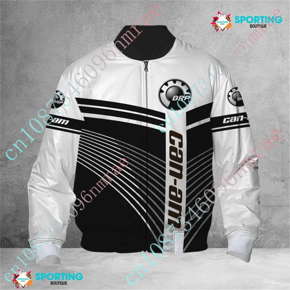 Can-am Clothing Techwear Baseball Uniform Hip Hop Jackets For Men Bomber Jacket Harajuku Windbreaker Thick Coats Custom Logo