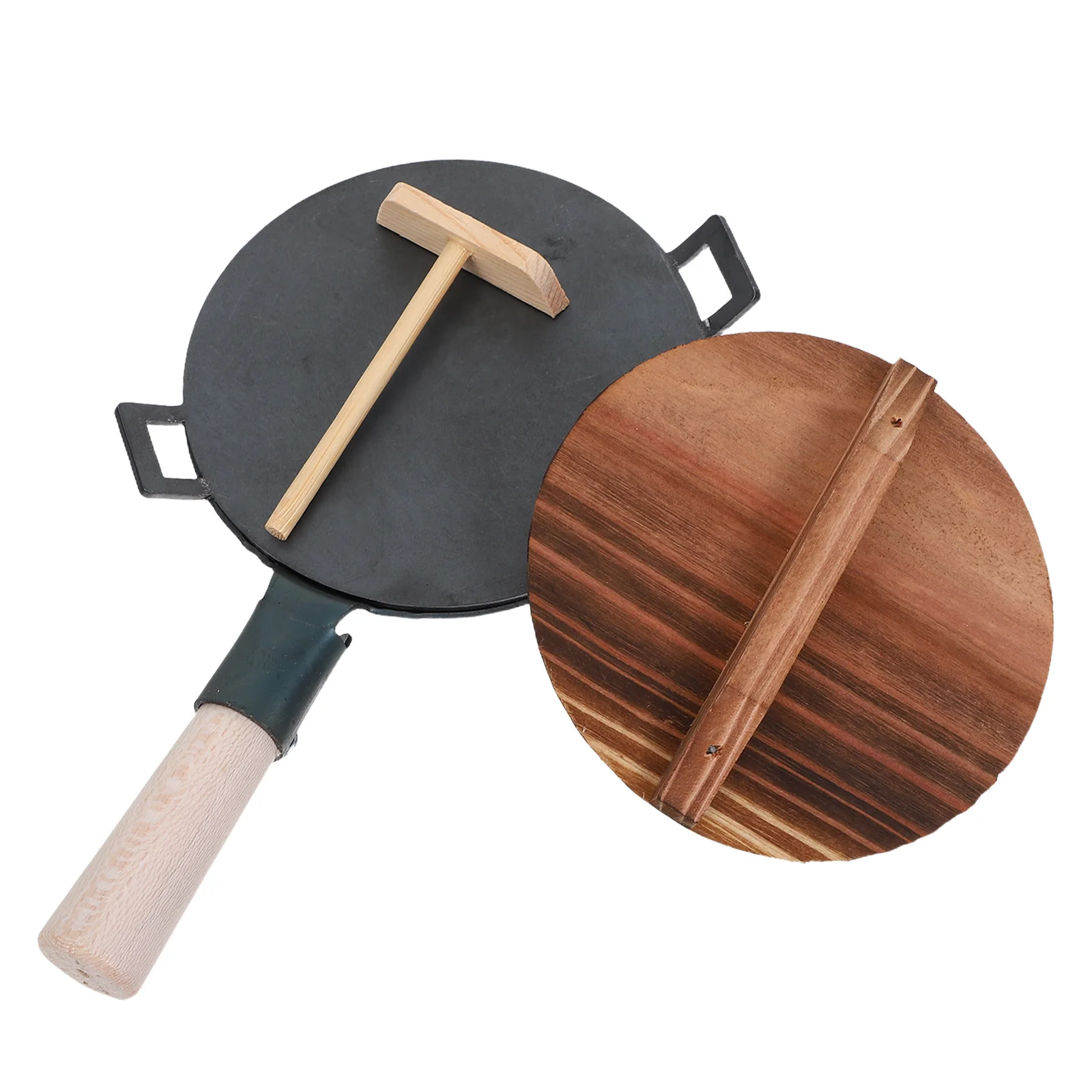 1Set Kids Keuken Speeltoestel Realistische Simulatie Kookgerei met Houten Handvat Spatel Deksel voor Kind Veilig Fantasiespel