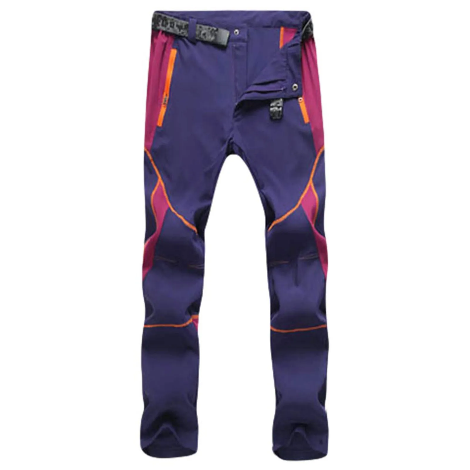 Pantaloni da trekking da uomo pantaloni antivento da coppia ad asciugatura rapida pantaloni da esterno impermeabili con cerniera Soft-Shell pantaloni sportivi estivi Patchwork