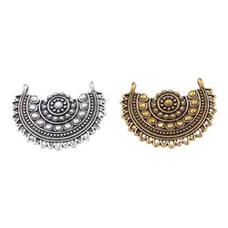 30PCS Silver Dangle Vintage Ethnic Jewelry Earring Connector Charms Pendants For DIY Necklace Jewelry Making Findings