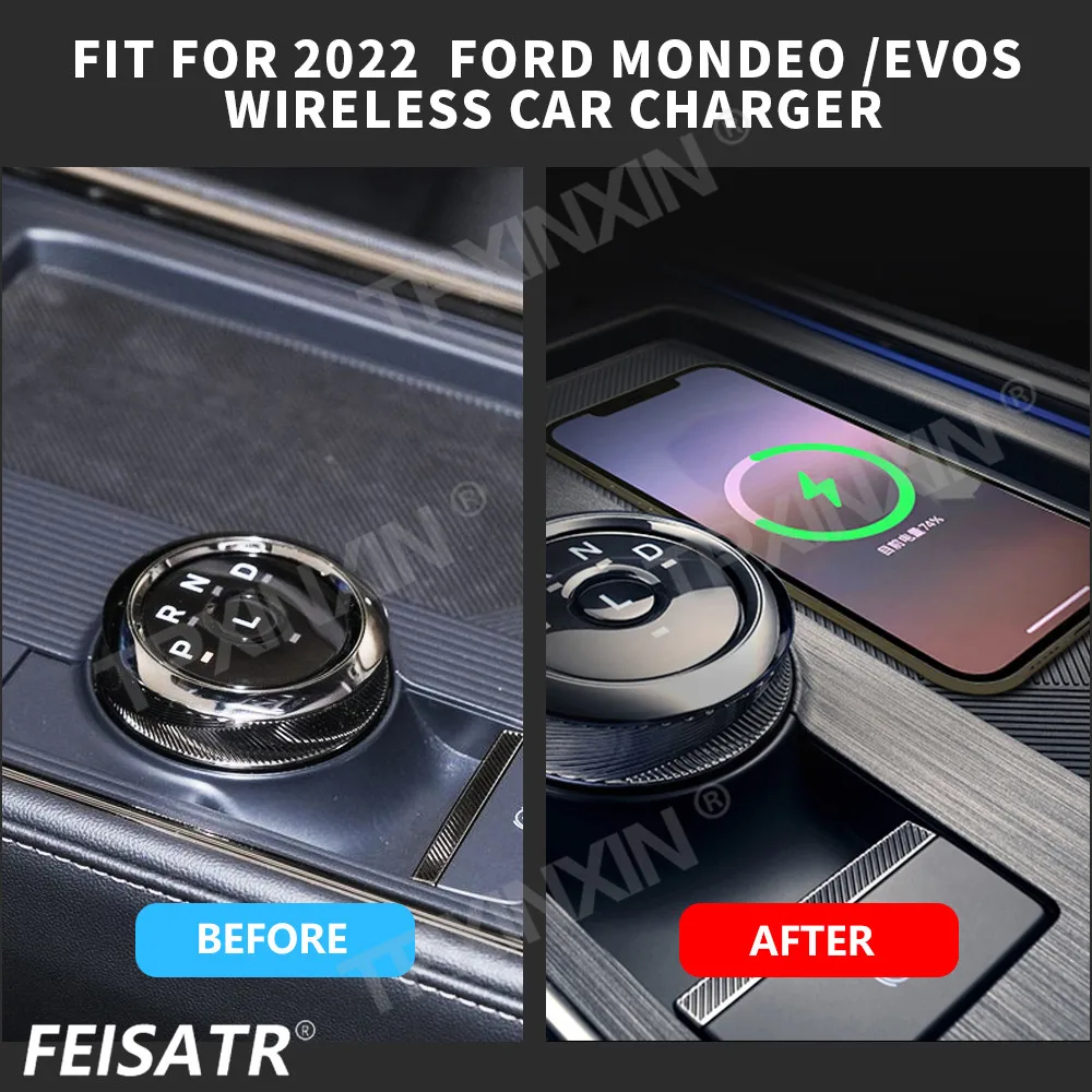 For Ford Mondeo EVOS 2022 Quick QI Car Wireless Charger Fast Charging Intelligent Infrared Mobile Phone Dashboard
