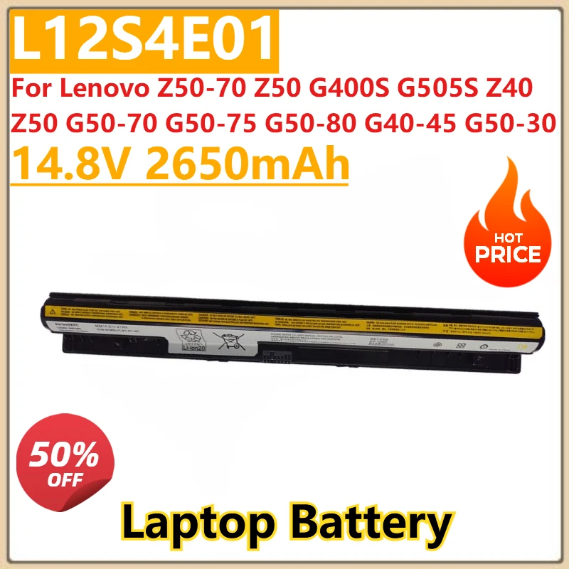 

New 14.8V 2650mAh L12M4E01 L12S4E01 L12S4A02 Battery For Lenovo Z50-70 G400S G505S Z40 Z50 G50-70 G50-75 G50-80 G40-45 G50-30
