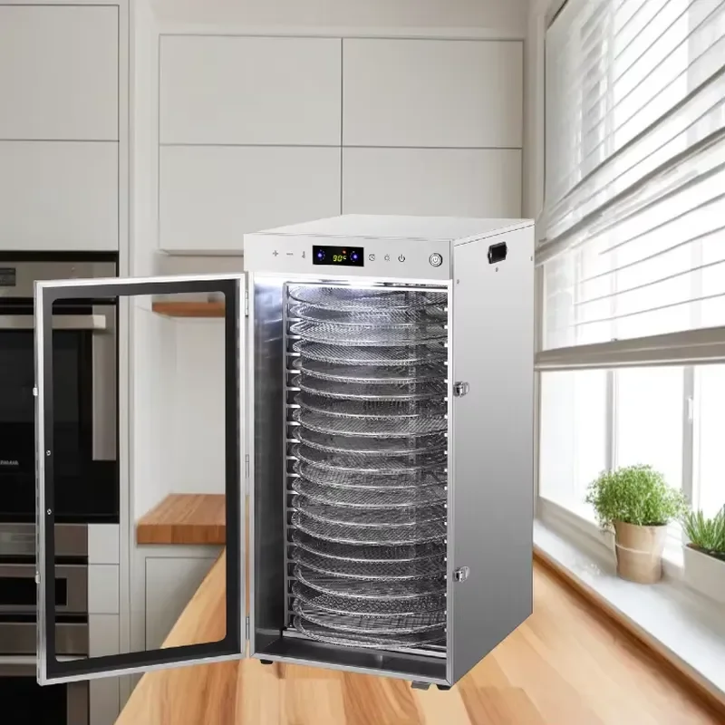 20 Tray Commercial Food Dehydrator Stainless Steel Fruit Vegetable Dryer with Touch Screen Rotary Design for Household Use