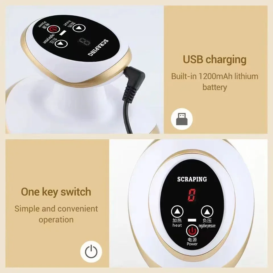 가정용 전기 괄사 마사지기 진공컵 히팅 지방 연소기 안티 셀룰라이트 마사지기