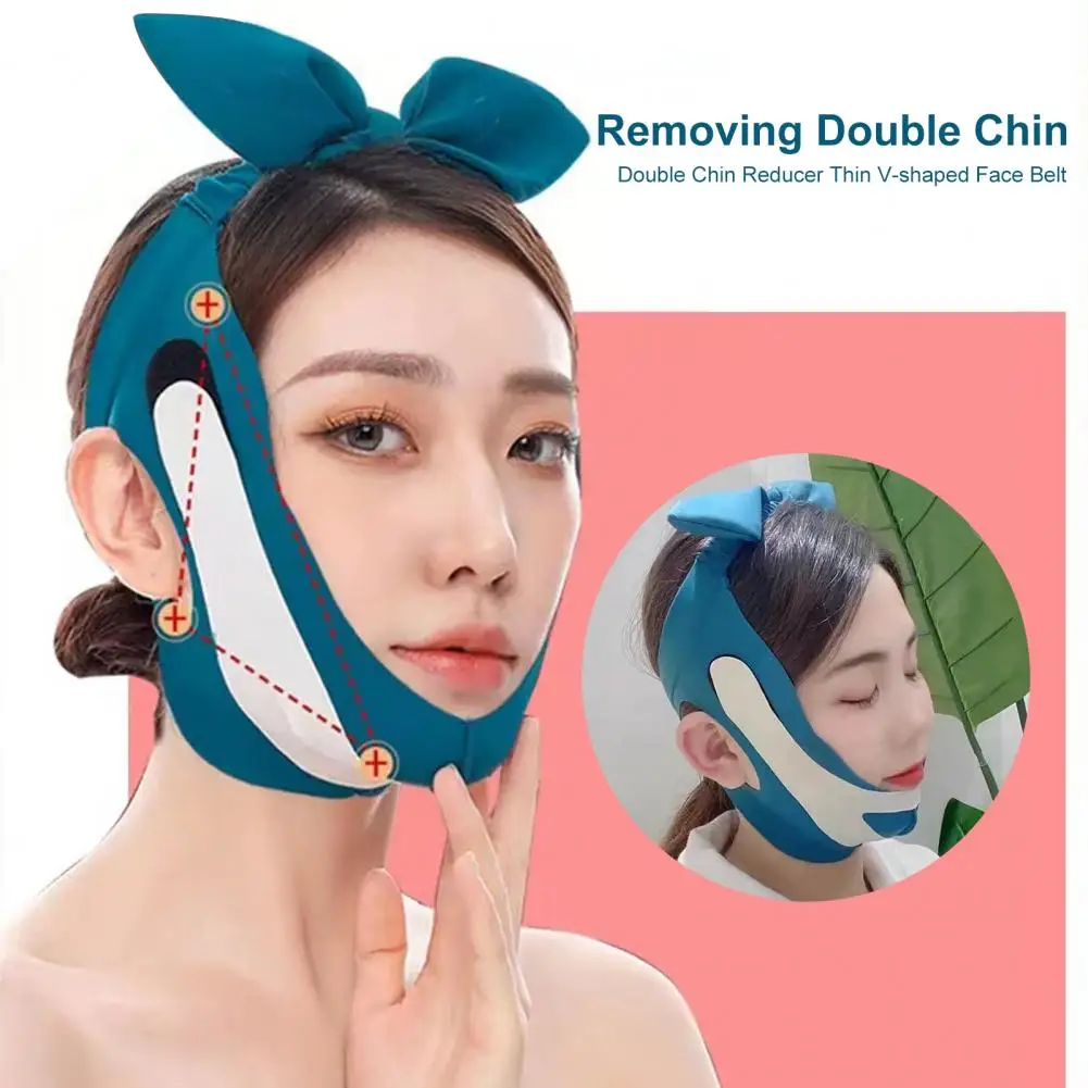 Practical Thin Face Belt Non-rebounding Bow Design Adjustable Double Chin Reducer Home Supply