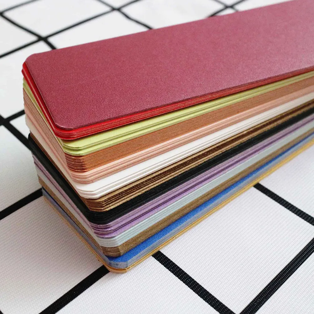 50Pcs DIY Bookmarks Kraft Paper Blank Bookmark for Reading Students Writers Decoration Gift Message Card Colorful Stationery