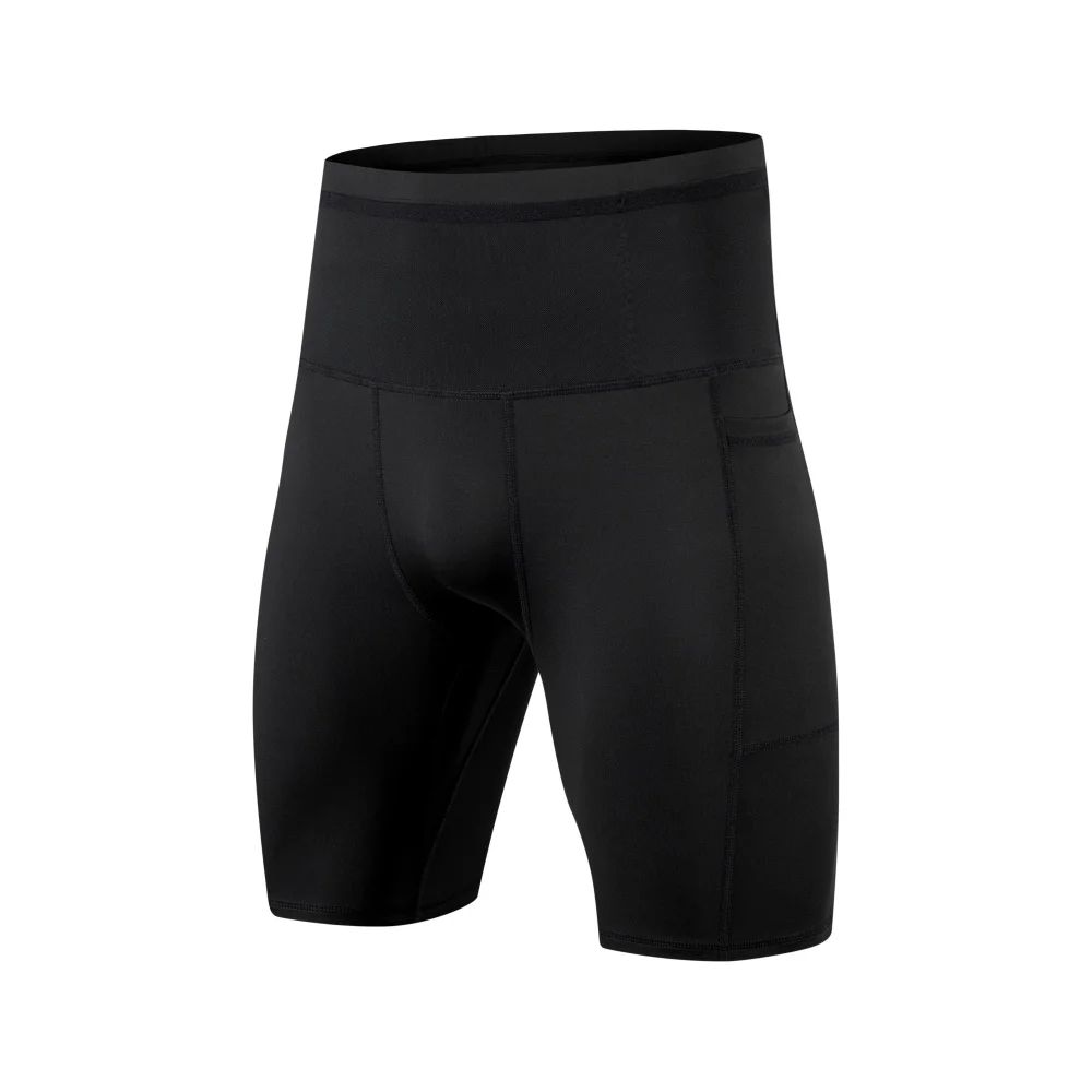 Herren-Kompressions-Marathon-Laufshorts mit Hüfttasche, schnell trocknend, für Training, Fitness, Sport, enge Shorts – Detail 13