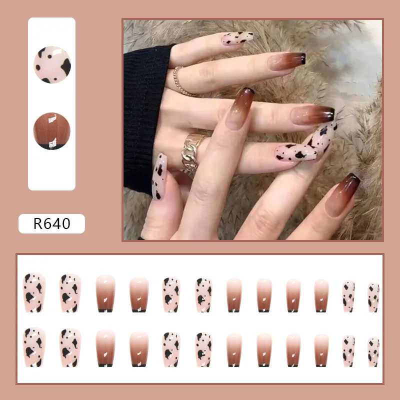 24 Teile/schachtel Französisch Künstliche Nägel Drücken Sie Auf Falsche Nagel Tipps Mit Kleber Aufkleber Nagel Set Nail art