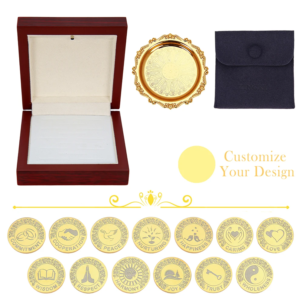 Personalized 13 Words Las Arras Para Boda Catolica, Wedding Unity Coins Set for Wedding Ceremony