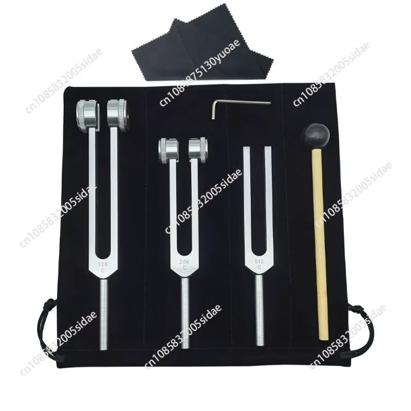 3Pack Tuning Fork Set(128Hz, 256Hz, 512Hz) Tuning Fork Kit for Healing, Chakra, Sound Therapy, Sonic Slider Fork(Silver)