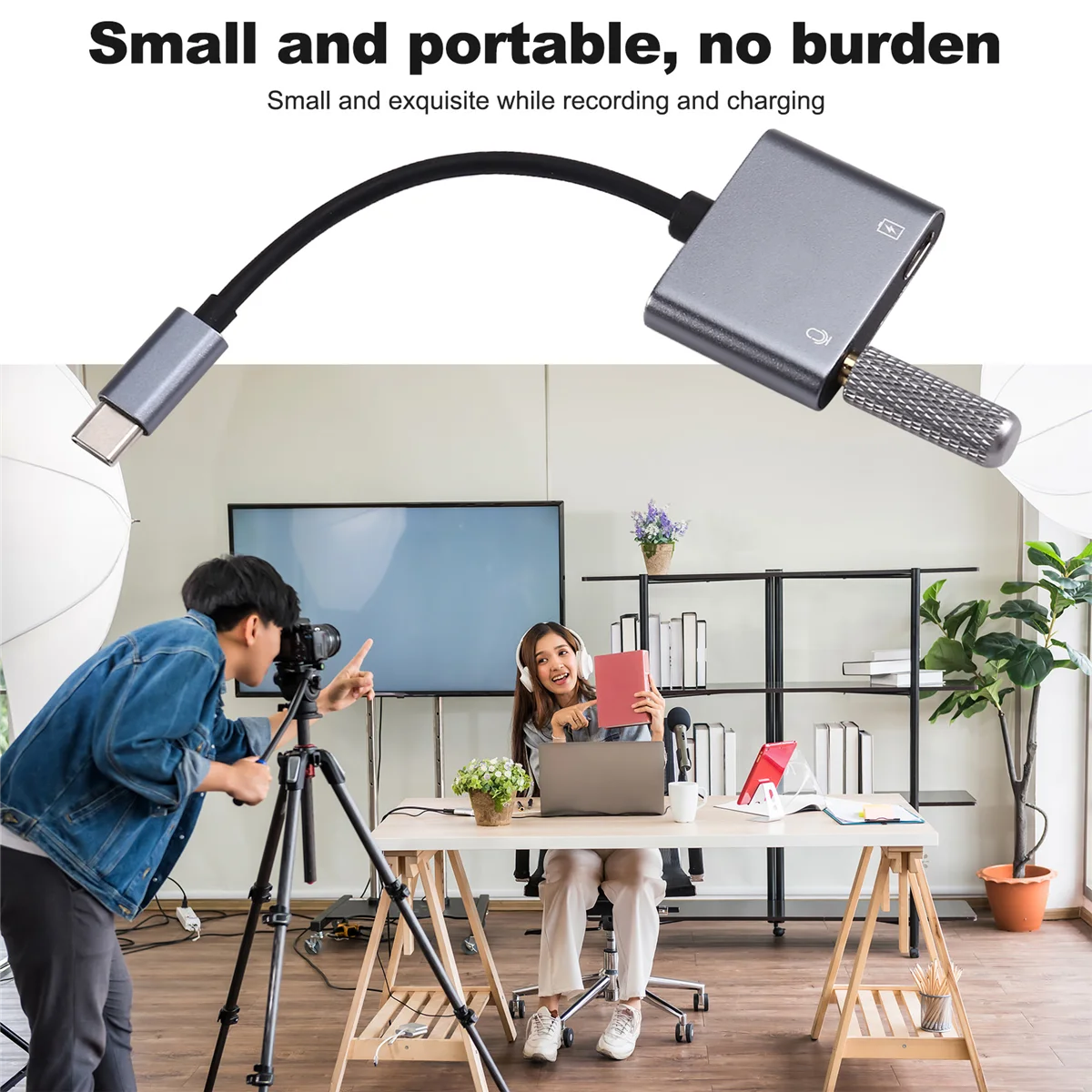 

2025+3.5mm Adapter Type-C Universal Unmanned Live Broadcast Room Silent Shielding Noise Plug and Play