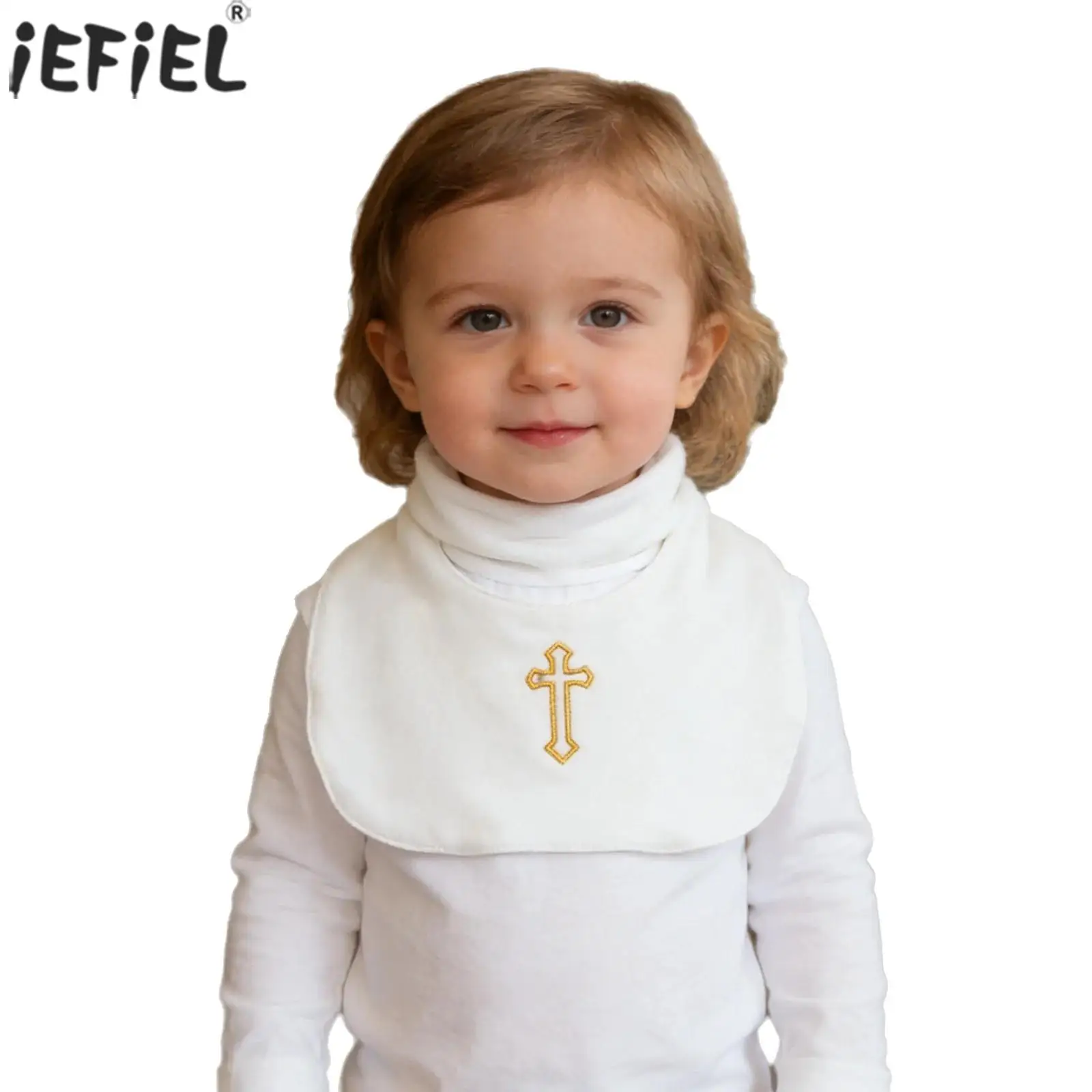 

Съемный нагрудник с крестиком для маленьких мальчиков и девочек, съемная ткань для отрыжки, наряд для фотосъемки на крещение и крестины для детского душа