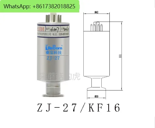 Ruibao ZJ-27 vacuum gauge, ionization gauge ZJ-27/KF ZJ-27 glass ionization gauge φ 15.5