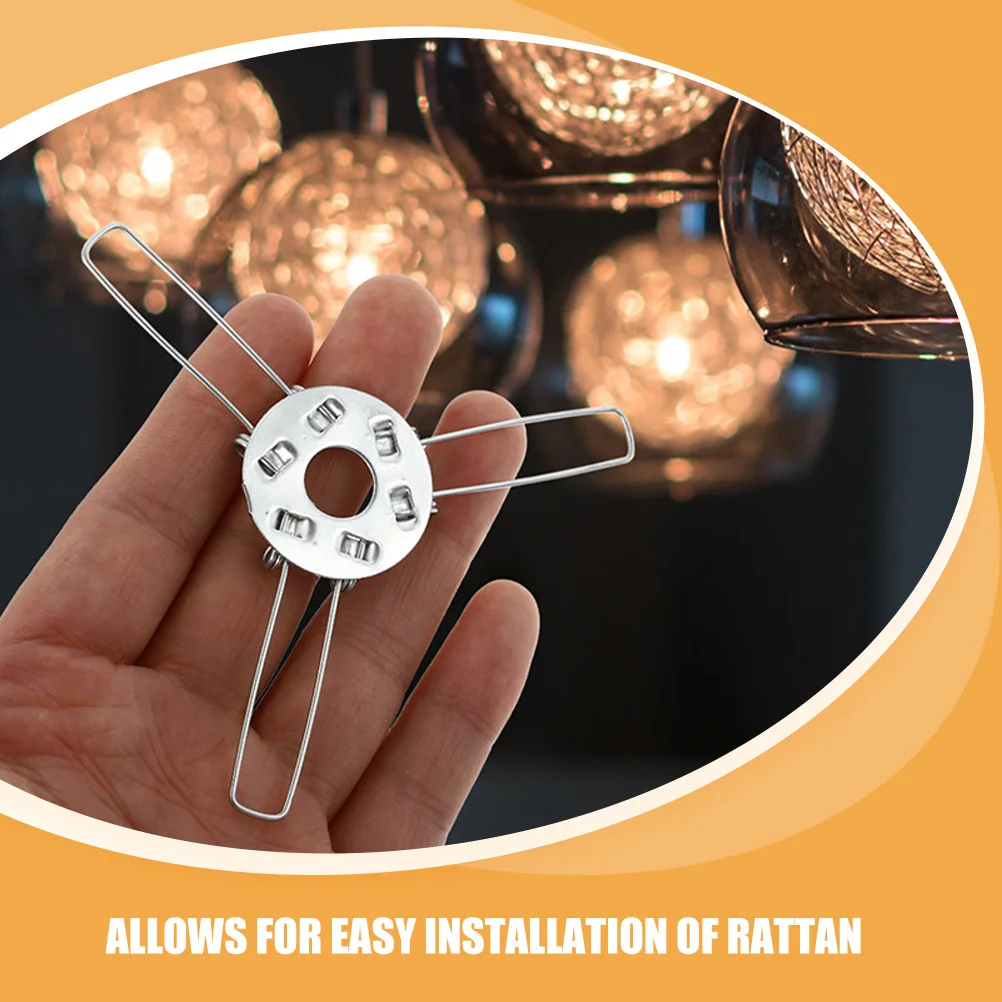 24 szt. Trójramienne uchwyty do lamp, klipsy 140 mm, metalowe sprężynowe mocowania do rattanu, bambusa, szklanych abażurów, do samodzielnego montażu opraw oświetleniowych, srebrne.