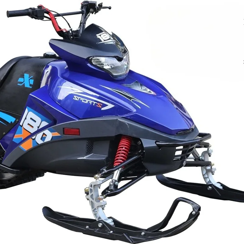 180cc 4-Stroke Gas Powered Compact Mini Snowmobile for Kids & Youth Trail Snow Scooter Winter Ski Sled Outdoor Sports Machine