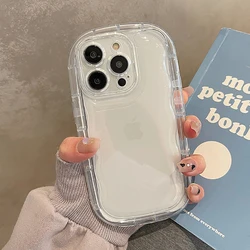 Korean Cute Candy Color Oval Phone Case For iPhone 14 Plus 13 12 11 15 17 16 Pro Max Glossy Air Cushion Shockproof Cover Bumper