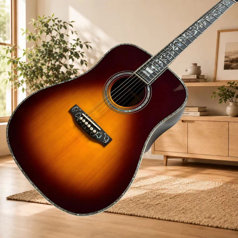 41 Inch D45 Deluxe Grand Concert VS Spruce Top 6 Strings Acoustic Guitar Rosewood Back Sides Ebony Bridge Beginner Free Delivery