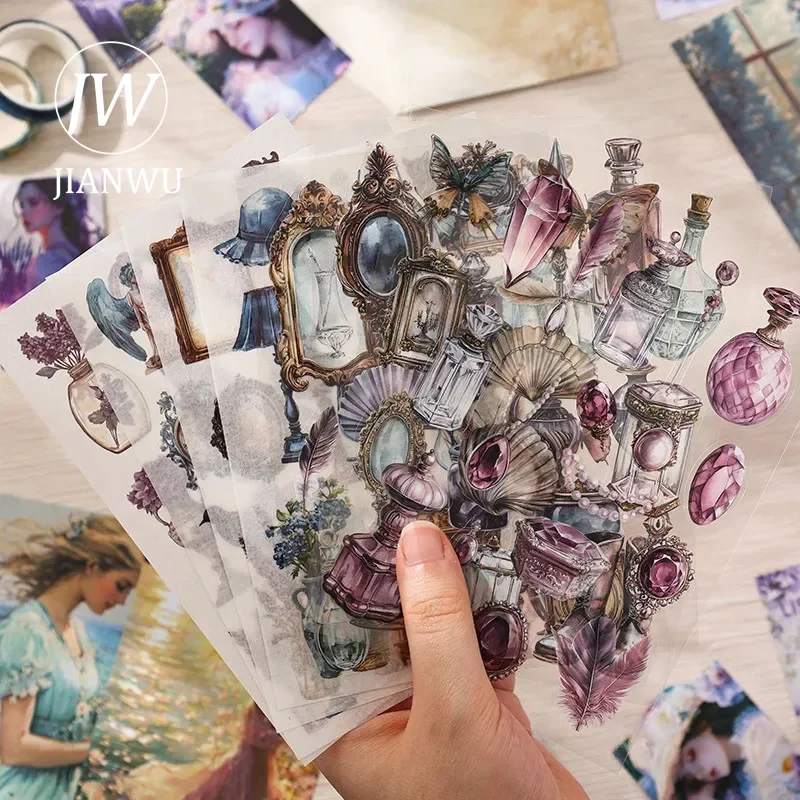 

JIANWU Poetry Years Series Vintage Flower Character Landscape Material Collage Notebook Journal Gift Box Set Creative Stationery