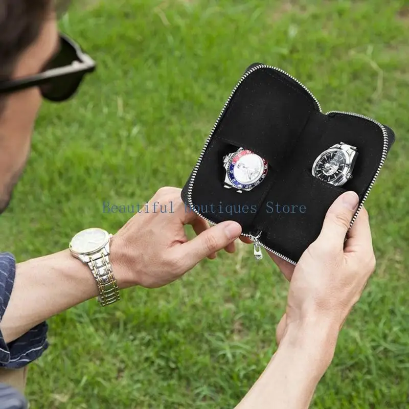 

U4LF чехлы-коробки для часов с двумя слотами, чехлы из натуральной кожи, ювелирные изделия из воловьей кожи, дорожные сумки, для