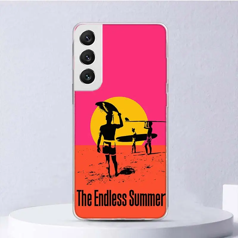 Surfboard Surfing Art Surf Girl Summer Soft Case For Samsung Galaxy M12 M21 M30S M31 M32 M51 M52 Phone Cover Note 8 9 10 + 20 Ul