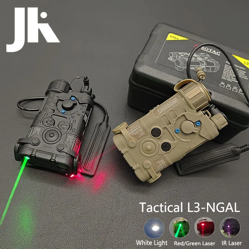 

SOTAC Nylon L3 NGAL LED Stobe Light +Green /Red laser+IR Laser Fit 20mm Rail Tactical Hunting Weapon light Scout Lights PEQ15 A2