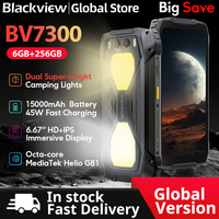 Blackview BV7300 Rugged Phone 6.67'' HD+ IPS 90Hz Display Dual Camping Light NFC 15000mAh 45W Fast Charge Android 14 Cellphone