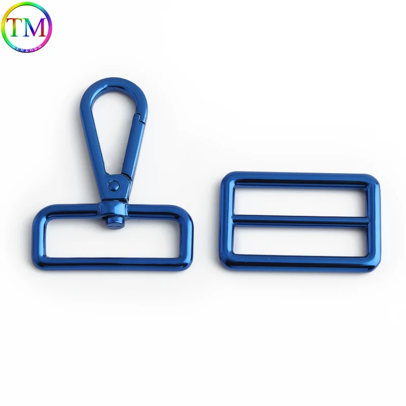 Blue Metal O Rings para Bolsa, Pin Buckles,Snap Hooks para Bolsa, Bag Trigger Clasp, Couro Artesanato, Novo Estilo, Acessórios de Hardware