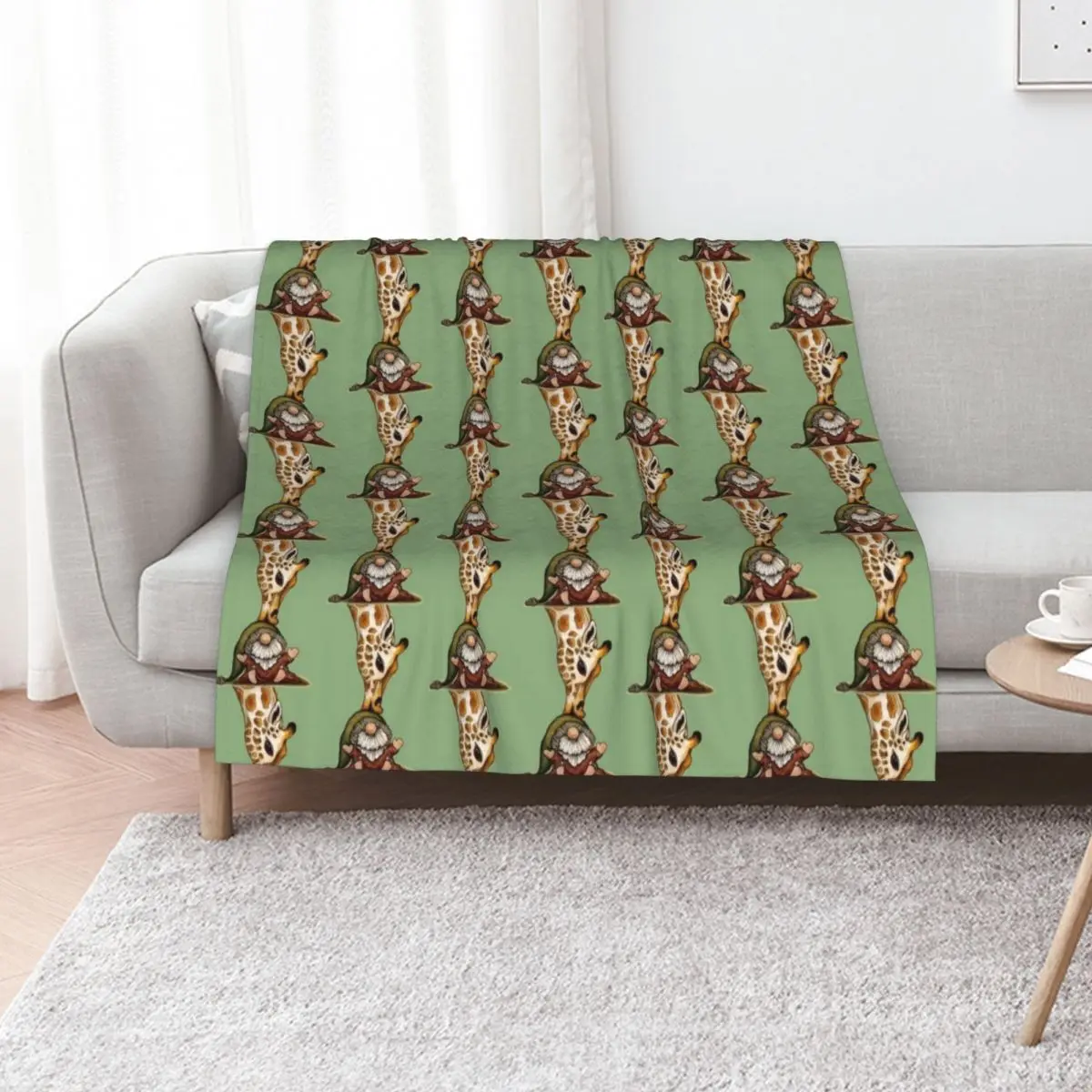 Giraffe and Gnome Throw Blanket Sofa Throw Plaid Blankets For Bed Summer Beddings christmas decoration Hairys Blankets