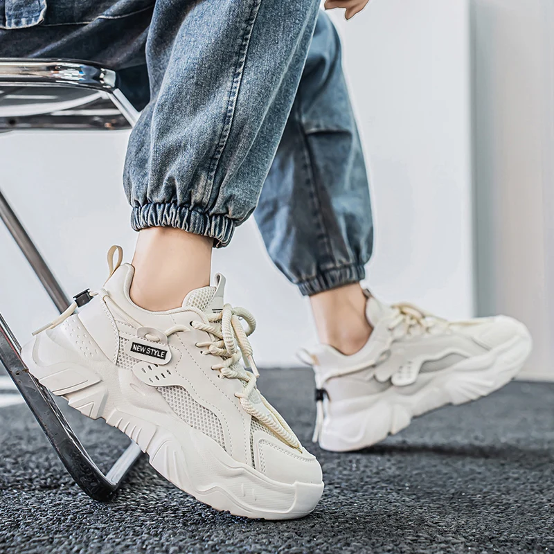 

Men's thick-soled casual sports shoes spring autumn new breathable soft-sole anti-slip fashion students outdoor running sneakers