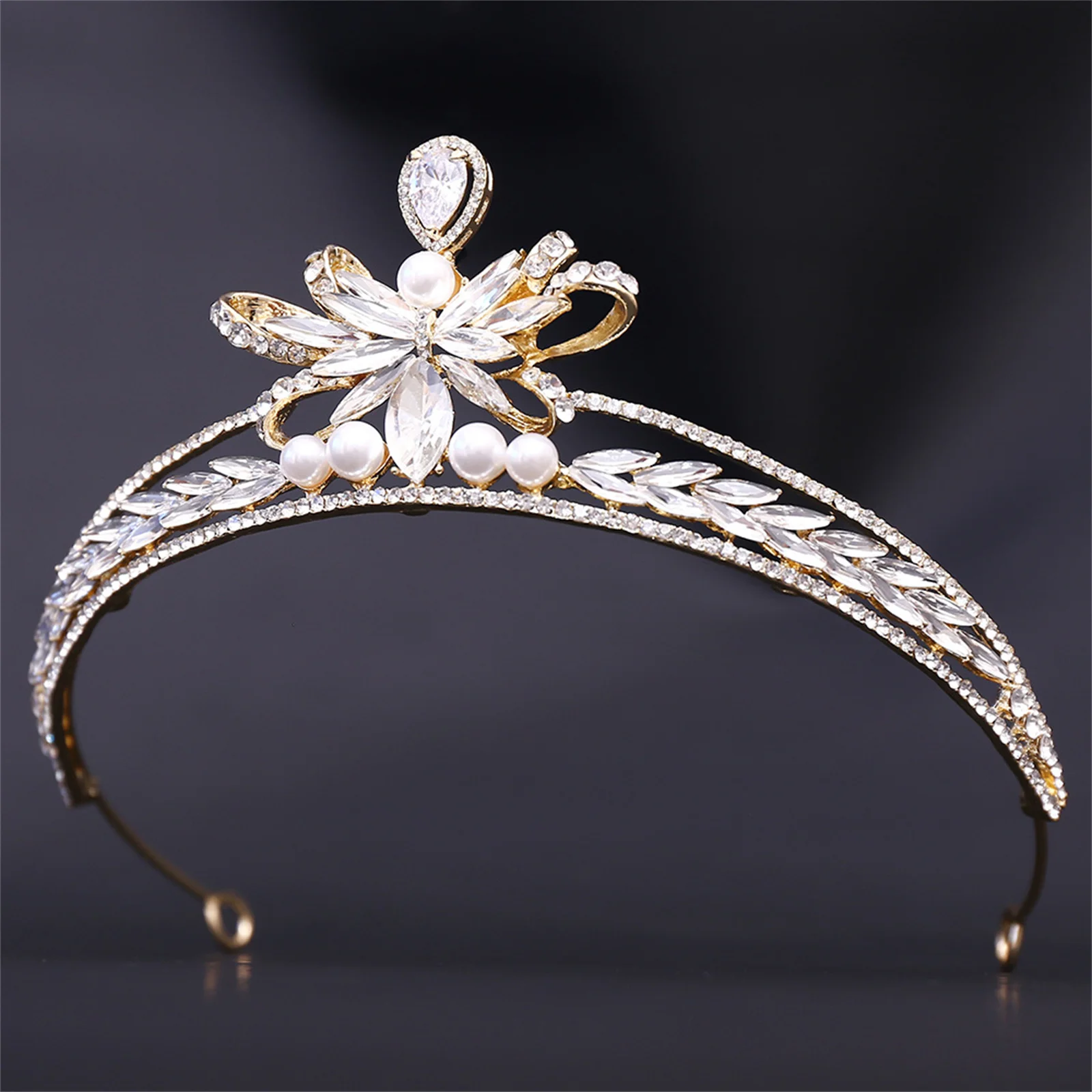 

Glittering Rhinestone Bridal Crown Hair Accessories Queen Tiara For Masquerade Ball Banquet Cosplay Women