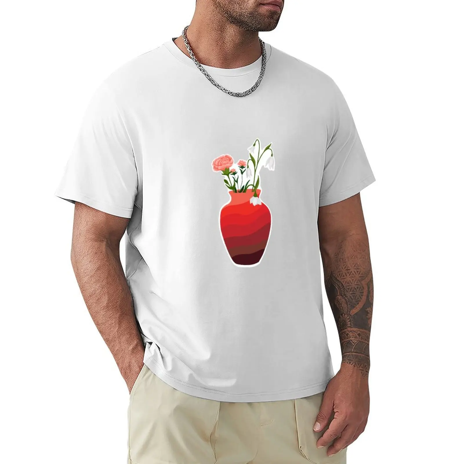 Flower Vase T-shirt funnys oversized heavyweight t shirts for men