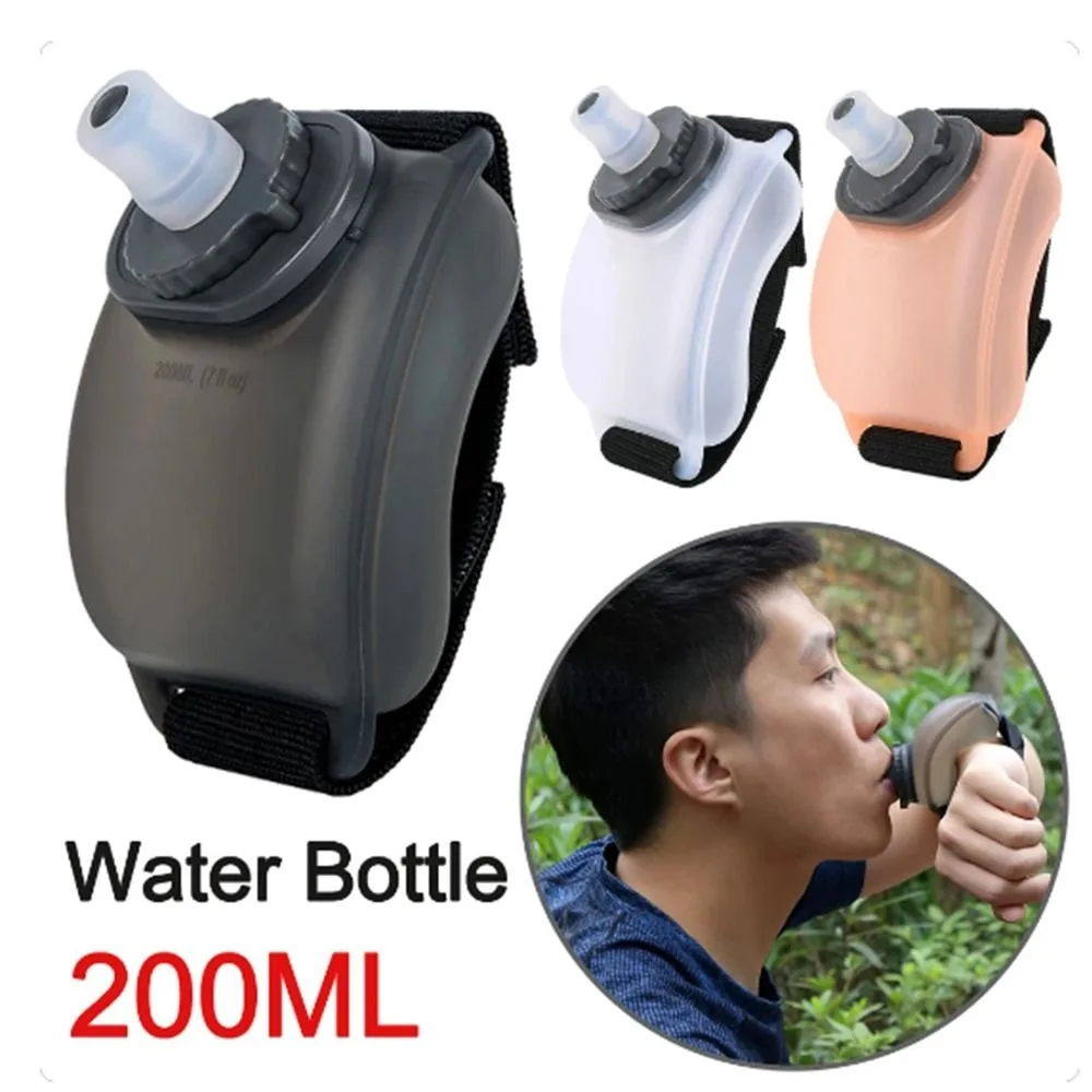 Mini bouteille d'eau de poignet de 200ML, flacon souple en Silicone, support de bouilloire, sac de rangement de poignet pour Marathon, équitation, Fitness, escalade