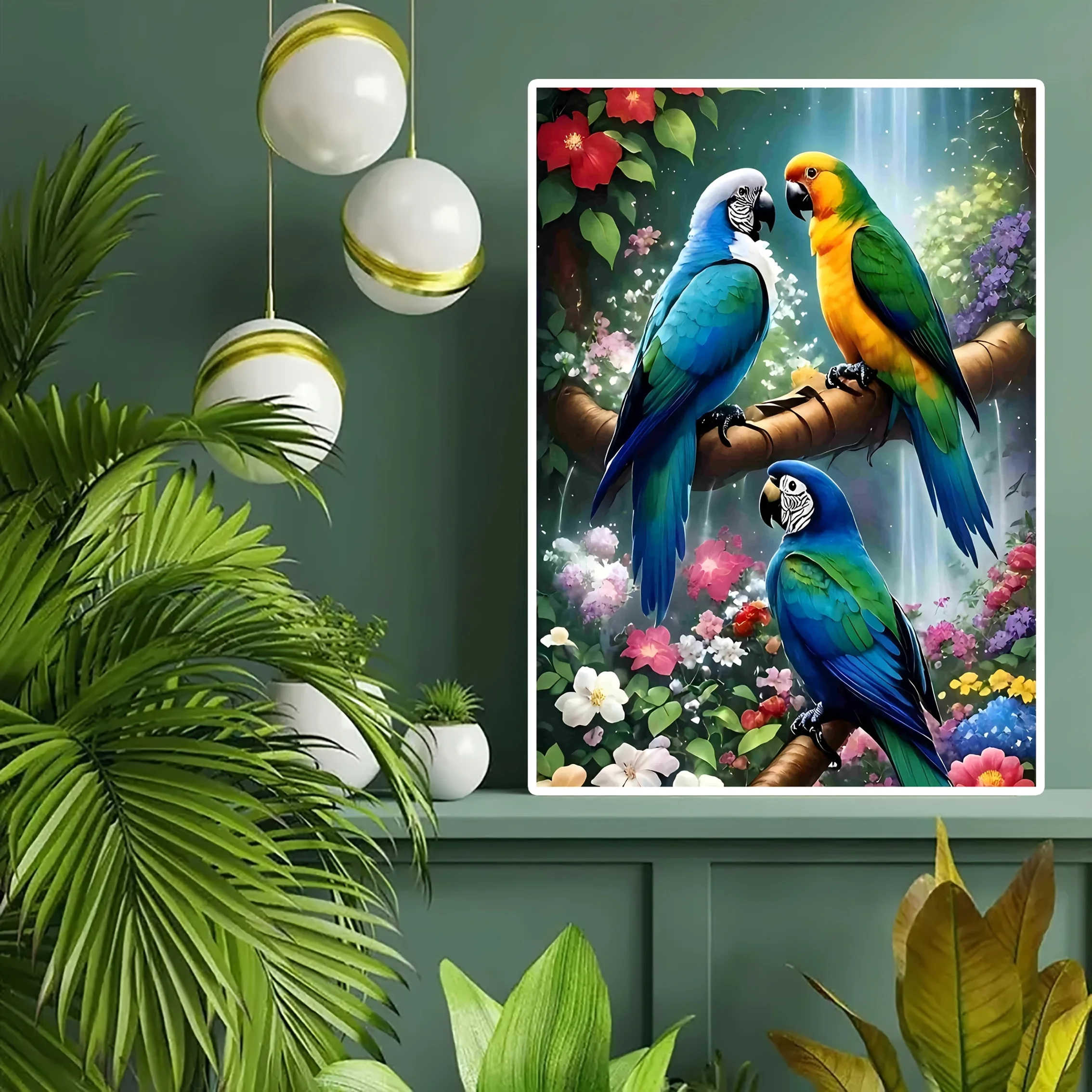 1000 ชิ้น ปริศนาภาพนกแก้ว - ของตกแต่งสไตล์ศิลปะ, เกมฝึกสมองระดับความยากสูงแบบไร้กรอบ, 50×70 ซม. / 19.7×27.5 นิ้ว |   สมบูรณ์แบบ