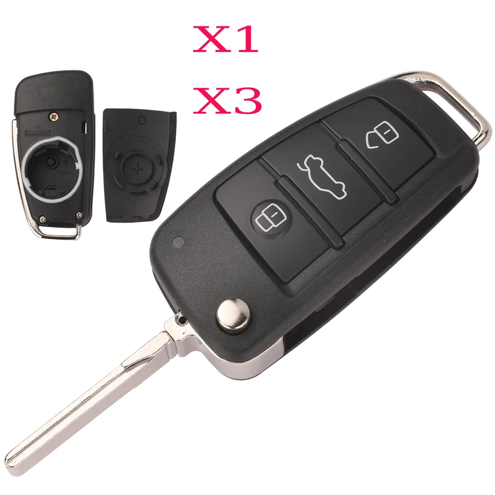 

jingyuqin X1 X3 New Model Car Remote Key Shell for Audi A3 S3 Q3 A6 Q7 S6 Megamos Smart Auto Keyless Case replace Body Housing