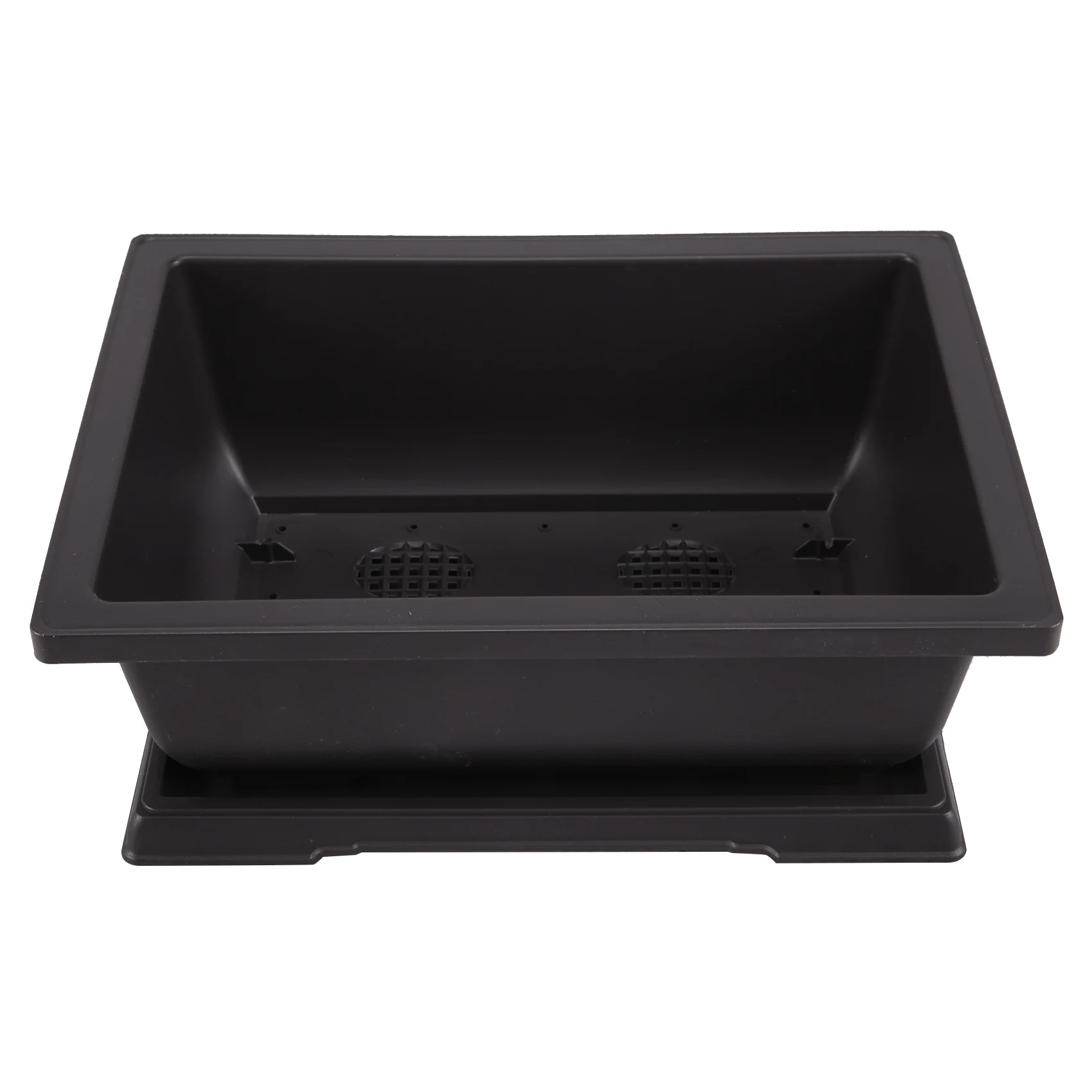 AT19-Large Flower Pot Rectangle Bonsai Nursery Planter Balcony Container 29X21X10.5Cm