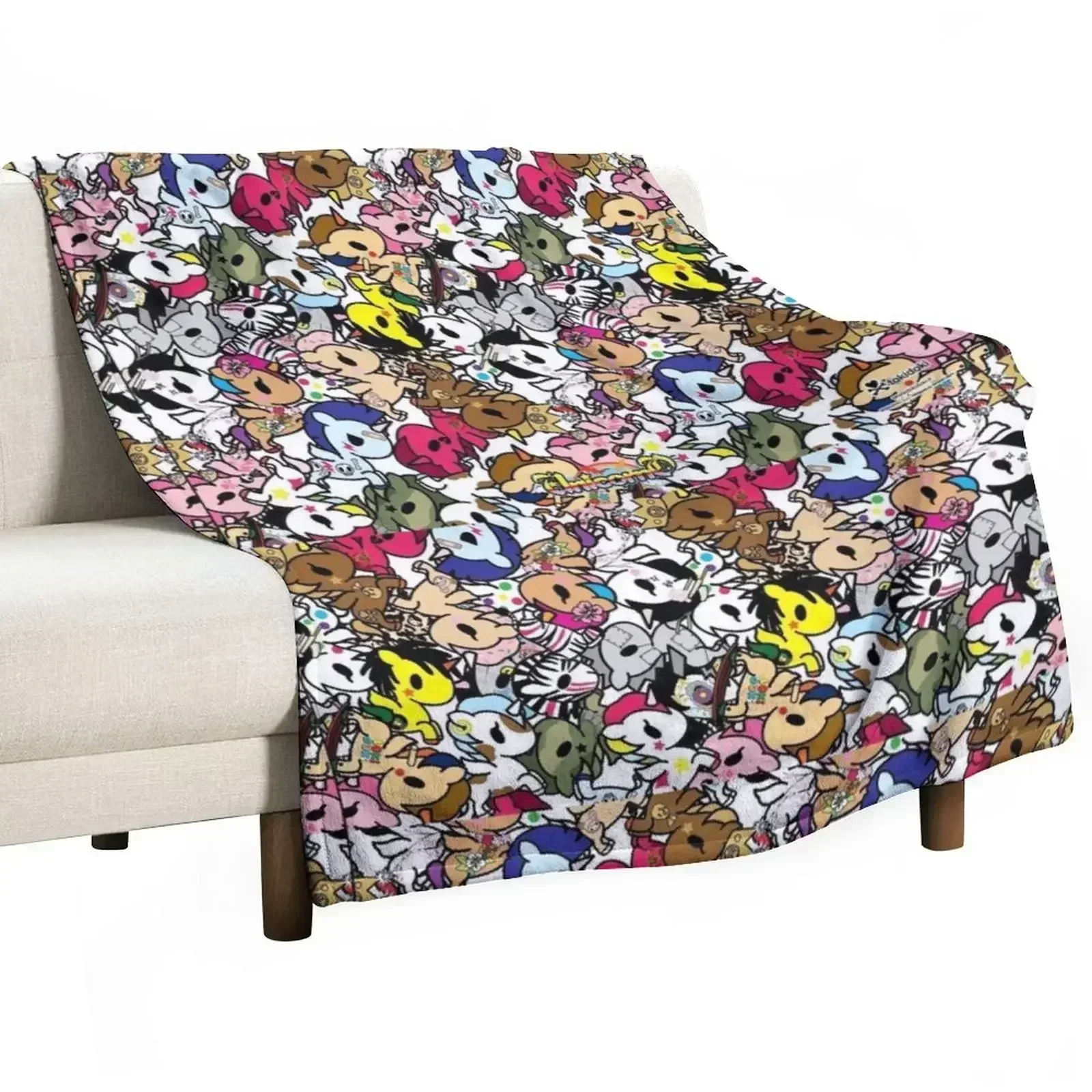 donutella and his friends unicorns mofia collaboration Throw Blanket Bed Blankets For Baby Furrys Giant Sofa manga Blankets
