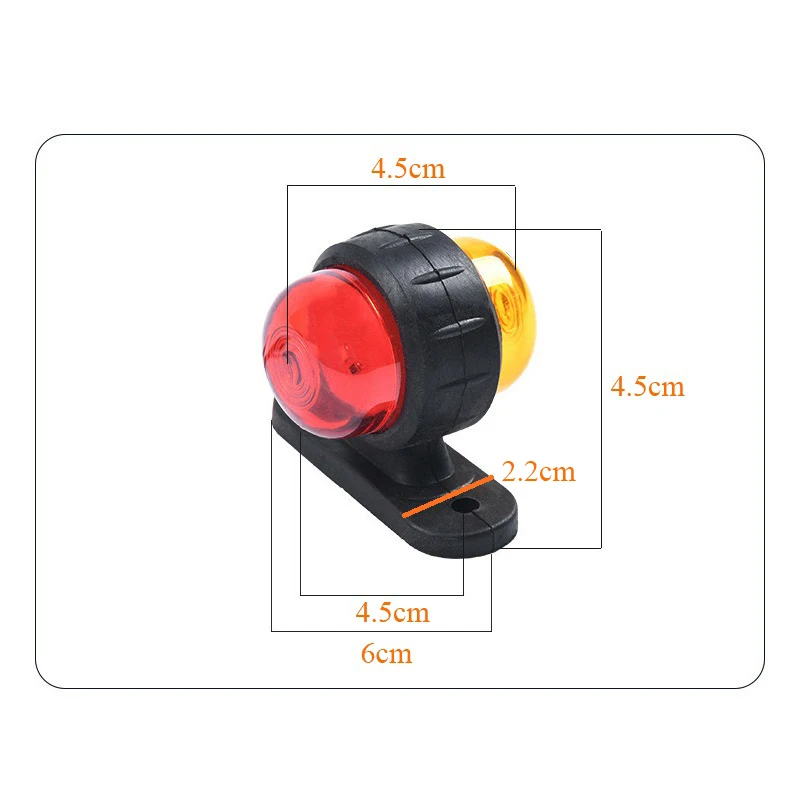 2PCS Truck Side Light Width Light Dual Color 12 24V Universal For Truck Warning Light Safety Light Indicator Lamp Car Signal LED