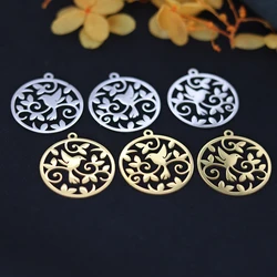 3pcs Leaf Branch With Hummingbird Bird Charms For Necklace Bracelet Making Stainless Steel Pendant DIY Jewelry Findings