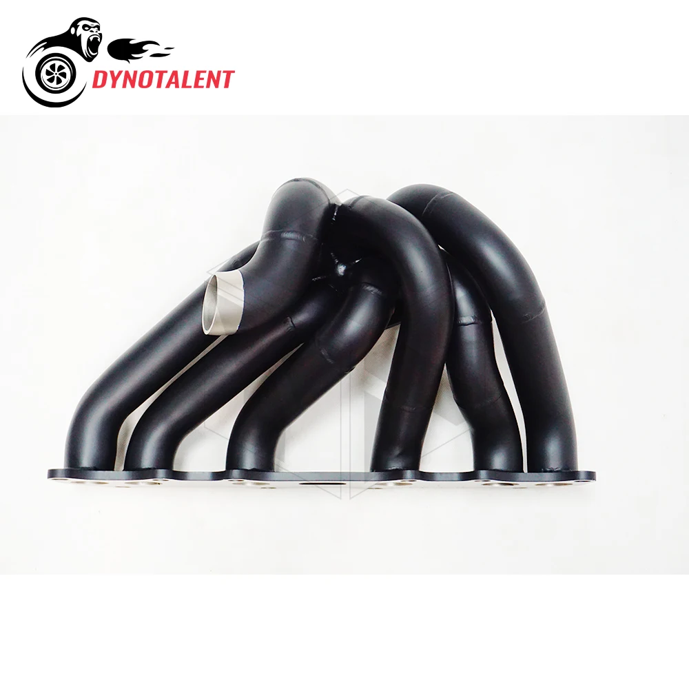 DYN RACING  3mm Black Ceramic Coating UPGRADE T3T4 Flange STEAM PIPE MANIFOLD For 1JZGTE 1JZ VVTI  1989-1993