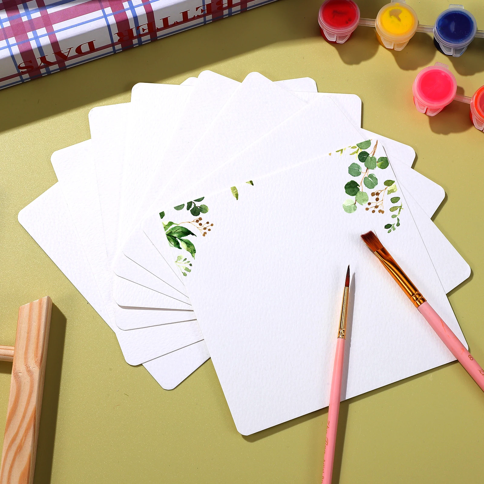 

50 pcs Blank Watercolor Cards Drawing Paper Bulk Cardstock Kids White Square Paint Pad Mini Canvas Art Supplies